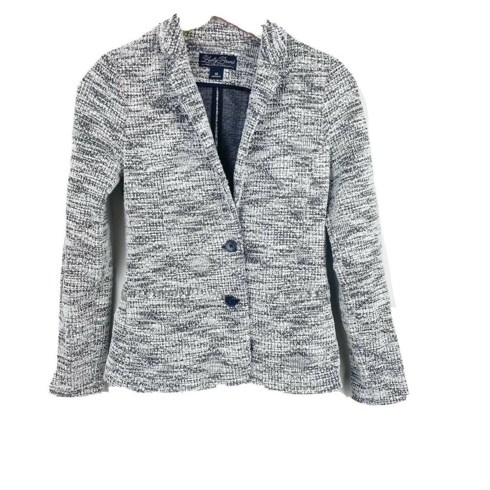 Lucky Brand Womens Marled Blazer Padded Button Up